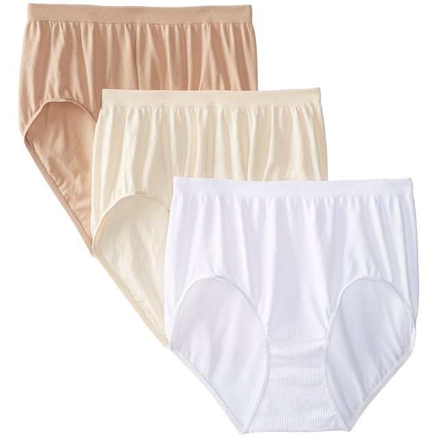 Bali Womens Comfort Revolution Microfiber Brief 3-Pack, 1213, WhiteNudeLight