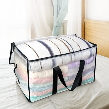 Boîte de Rangement Contenants de Rangement Sac de Rangement Robuste, Sacs de Déménagement Très Grands pour Vêtements, Fourre-Tout à Double Fermeture Éclair Épaissi, Organisateur Réutilisable Pliable