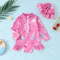 thumbnail image 1 of Girl Rash Guard Swimsuits Summer Sun Protection Long Sleeve Toddler Bathing Suit 3-6 Months, 1 of 6