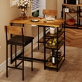 thumbnail image 2 of Dining Set for 2 or 4, Kitchen Table and Chairs for 2 with PU Cushion Chairs, 3/5 Piece Kitchen Table Set for Small Spaces, Apartment, Bar, 2 of 8