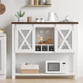 thumbnail image 1 of BeesClover Coffee Bar Cabinet, Console Entryway Table with Storage, Farmhouse Sideboard Buffet Cabinet with Sliding Barn Doors, Wine Liquor Cabinet with Racks for Kitchen, Hallway, Living Room, 1 of 9