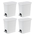 thumbnail image 1 of Sterilite 2.7 Gal Rectangular Step On Trash Bin Wastebasket, White (4 Pack), 1 of 9