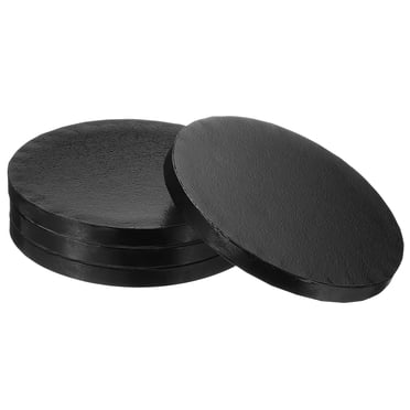 Uxcell 4 Pcs Cake Boards 6 inch Round Cake Drum Circle Cake Base Grease Proof Pastry Board Black