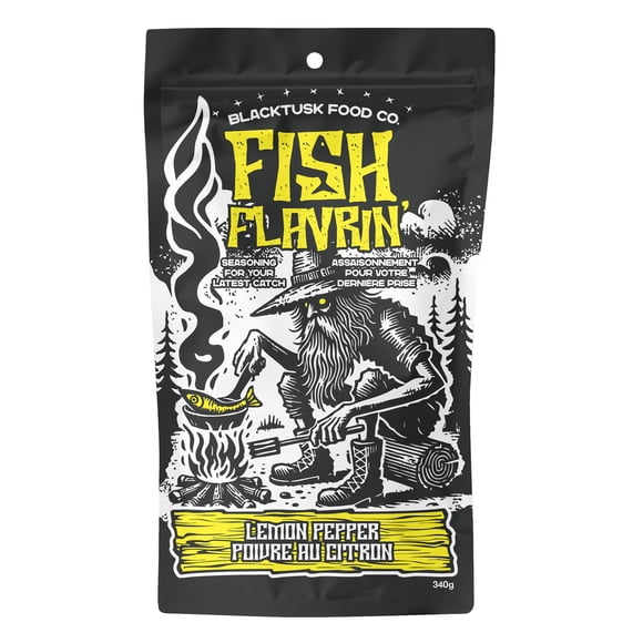 Blacktusk Seasoned Fish Flavrin' Crispy Seasoned Flour Coating Mix for Fish, Meat and Veggies by Blacktusk Food Co, Lemon Pepper Flavor, 340g