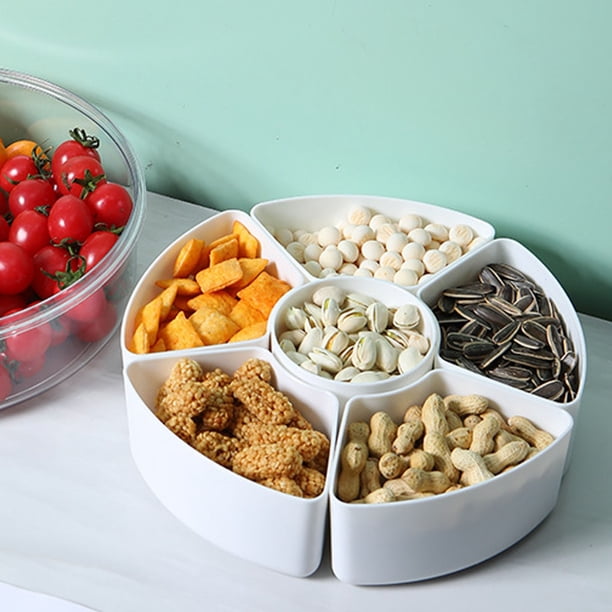 Classic Kitchen Accessories, Veggie Tray with Lid 4/6 Compartments