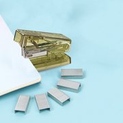 Dvkptbk Portable Transparent Mini Stapler for Students and Office Use Small Lightweight Handheld Stapler with Ergonomic Grip and Metal Mechanism