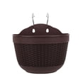 thumbnail image 2 of Imitation Rattan Wicker Wall Hanging Flower Pot Basket Balcony Garden Planter, 2 of 8