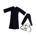 thumbnail image 3 of FashionCha 2 Pieces Miniature Figure Coat Action Figure Clothes Costume Accessory Trench Coat Mid Length Jacket Cloth Material Suitable for Tabletop Gaming Model Dioramas black, 3 of 8