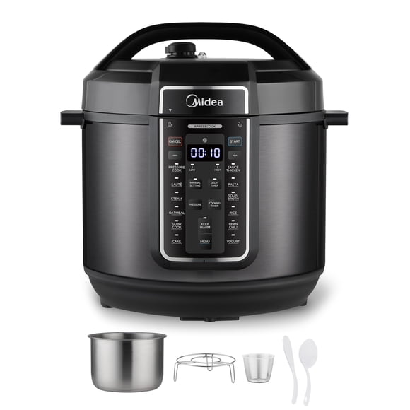 Midea 12-In-1 Electric Pressure Cooker 8 Quarts 12 Presets Multi-Functional Programmable Slow Cooker Rice Cooker Steamer Saut? Pan Yogurt Maker And More Stainless Steel