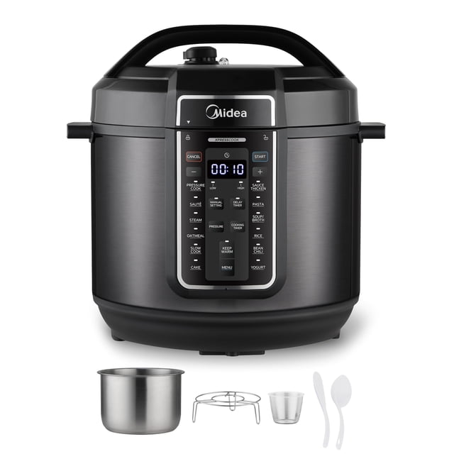 Midea 12-In-1 Electric Pressure Cooker 8 Quarts 12 Presets Multi-Functional Programmable Slow Cooker Rice Cooker Steamer Saut? Pan Yogurt Maker And More Stainless Steel