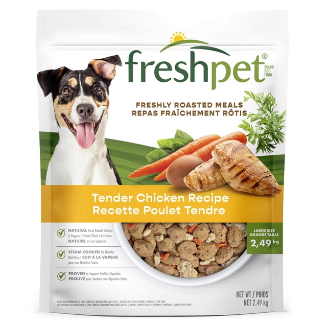 Freshpet Fresh Aliments pour chiens, recette de poulet tendre, repas fraîchement rôtis 500g