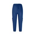 thumbnail image 4 of Capri Pants for Women Plus Size Side Pockets Cargo Pants Elastic Drawstring Casual Cropped Pants, 4 of 5