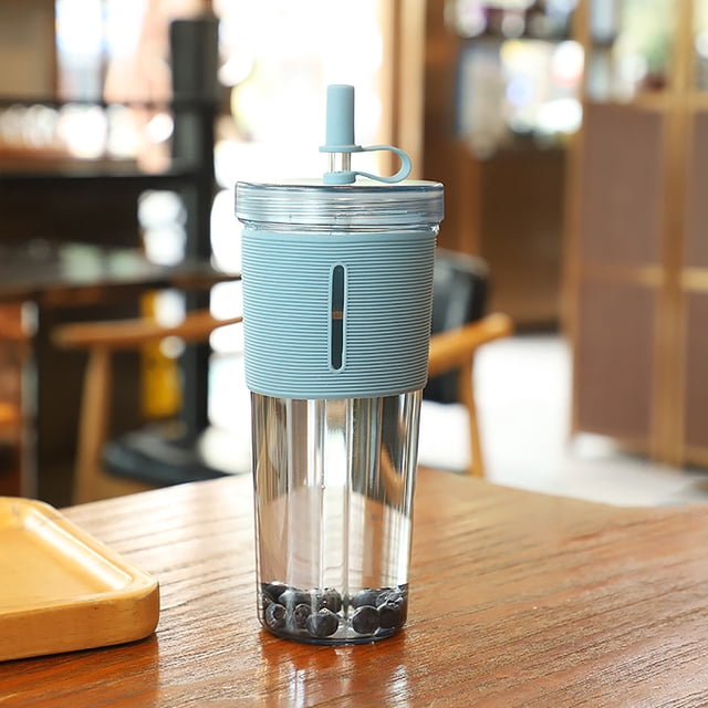 Gobelet de Voyage en Acrylique 700 ml - Tasse Réutilisable Isolée à Double Paroi avec Couvercle et Paille pour Boissons