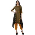 thumbnail image 1 of Moomaya Ensemble Tunique Indienne Haut et Pantalon Manches 3/4 Imprimé Kurta Kurti de Designer pour Femmes, 1 of 6