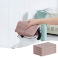 thumbnail image 1 of Fridja Microfiber Dish Towels , Solid Color Soft Super Absorbent and Lint Free Kitchen Towels Tea Towels and Bar Towels, 4 Pack (Lattice Designed Pink Colors) - 26 x 18 Inch, 1 of 5