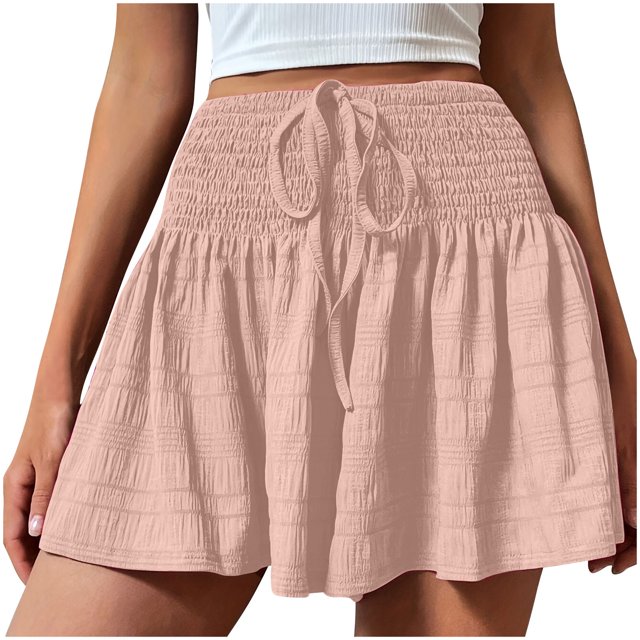 Birdeem Shorts pour Femmes Shorts d'Été pour Femmes Mode Couleur Unie Shorts à Cordon