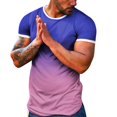 thumbnail image 1 of BOBOGOJP T-Shirts d'Entraînement pour Hommes Manches Courtes Décontractées Col Rond Rayé (Bleu Ciel,3TG), 1 of 4