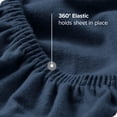 thumbnail image 4 of Bare Home 100% Cotton Flannel Fitted Sheet - Deep Pocket - King, Dark Blue, 4 of 5
