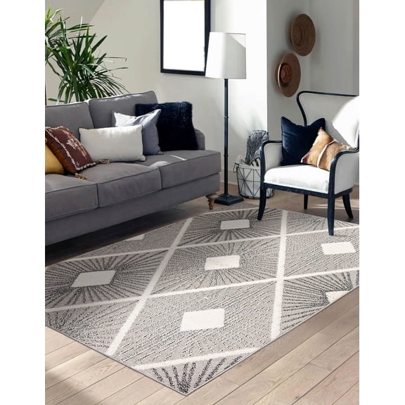 ECARPET Jute Style Area Rug for Bedroom, Living Room, Dining Room Ophelia Collection