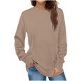 thumbnail image 1 of KIHOUT Hauts pour Femmes de Printemps et d'Hiver Mode Chandail à Enfiler Col Rond Manches Longues Chemisiers Unis Chandails Sans Capuche, 1 of 6