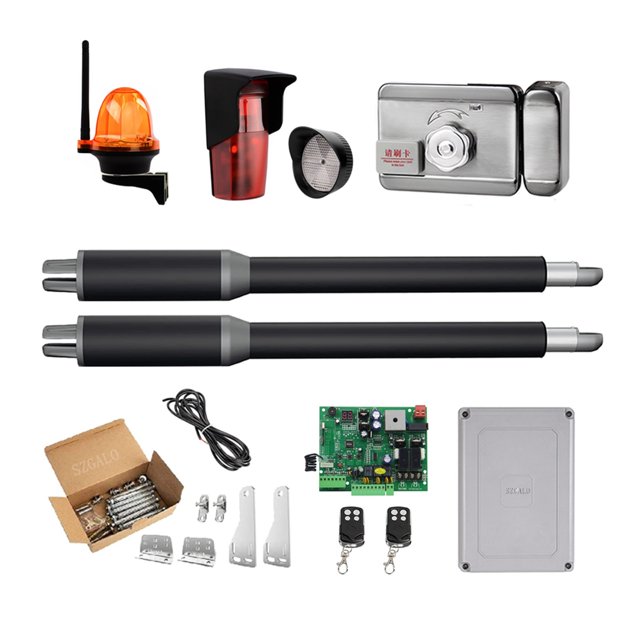 Gate Openers Linear Actuator DC Worm Gear Automatic Swing Gate Opener For Driveway (Photocells, Lamp,Push Button,GSM Operator Optional) ,Ultra-Quiet Operation