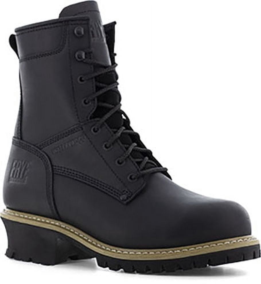 FRYE Supply Men's 8" Logger Waterproof Composite Toe Work Boot Black - FR40201
