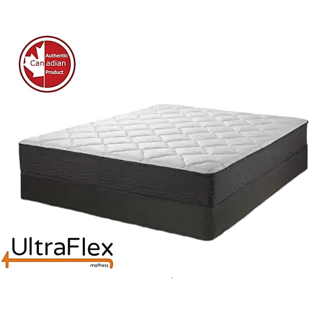 UltraFlex SPLENDOUR- Double-Sided, Reversible (Can Be Flipped), Orthopaedic Innerspring Premium Foam, Eco-friendly Hybrid Mattress With Edge Guards (Made in Canada) - With Deluxe Box Spring Foundation
