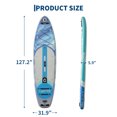 thumbnail image 3 of Inflatable Stand Up Paddle Board - Premium SUP with Accessories (10'6"x33"x6") - 450LB Capacity Wide Stable Design for Beginners - Includes Large Paddle & Camera Mount (Blue), 3 of 11
