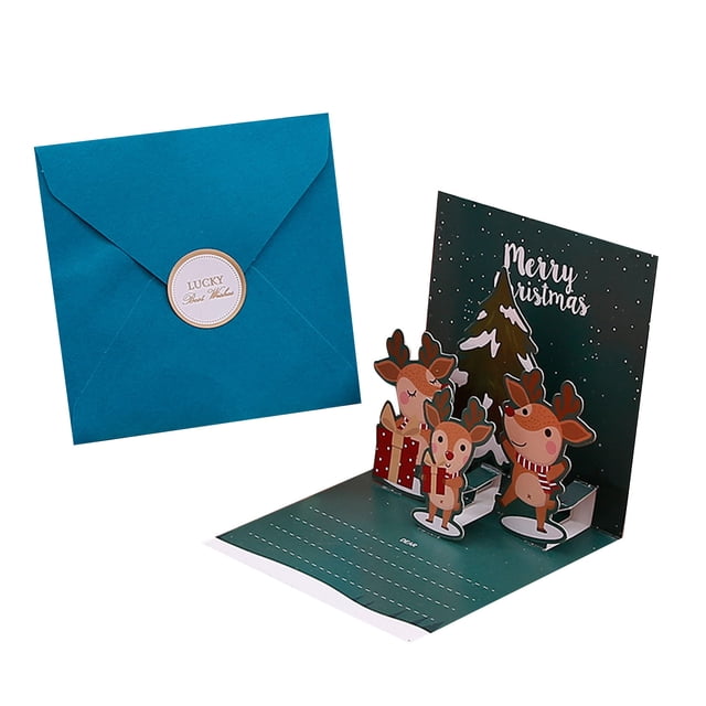Ramiter 3D Christmas Greeting Card Creative Christmas Eve Message Holiday Card Christmas Surprise Gift Holiday Blessing