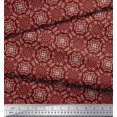 thumbnail image 3 of Soimoi Red Poly Georgette Fabric Seamless Damask Printed Craft Fabric by the Yard 52 Inch Wide, 3 of 4