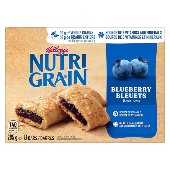 Barres de céréales Kellogg's Nutri-Grain Bleuets, 295&nbsp;g (8&nbsp;barres)