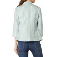 thumbnail image 3 of Unique Bargains Blazer Ouvert à Rayures pour Femme à Manches 3/4, 3 of 6