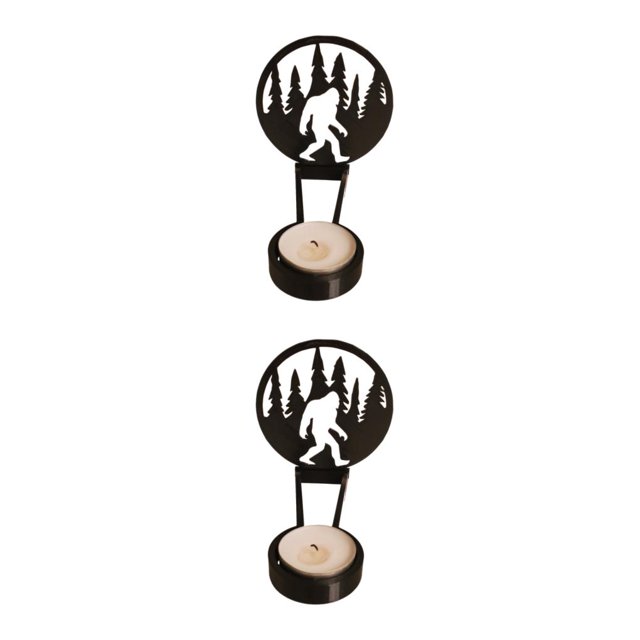 Transemion Stainless Steel Classic Pattern Candle Holders With Vivid Images For Halloween Decor Spooky K 2Set