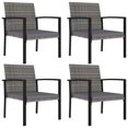 thumbnail image 4 of vidaXL 5 Piece Garden Dining Set Poly Rattan Grey, 4 of 8
