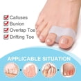 thumbnail image 4 of 8 Pieces Bunion Corrector, Toe Separators with 2 Loops, Big Toe Space Suitable for Bunion Pain Relief and Separating Overlapping Toes, 4 of 7