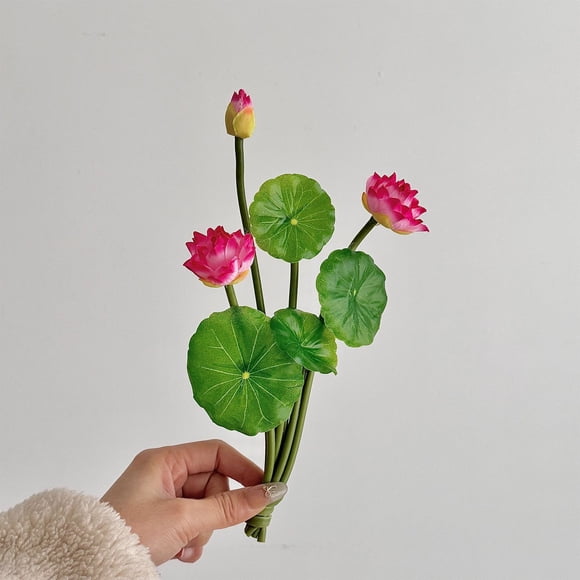 Tranfacy Flowers for Decoration,Artificial Flowers Indoor,Simulation Lotusly Arrangement Lotusly Water Lilys Fake Flower Buddha Hall Decorative Home Dining Table TV Cabinet Fish Tank Decoration