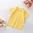 thumbnail image 2 of TZEWGL Chemise Décontractée pour Nouveau-Né à Manches Courtes Rayée Couleur Unie Col Rond pour Bébés Taille 3-4T, 2 of 7