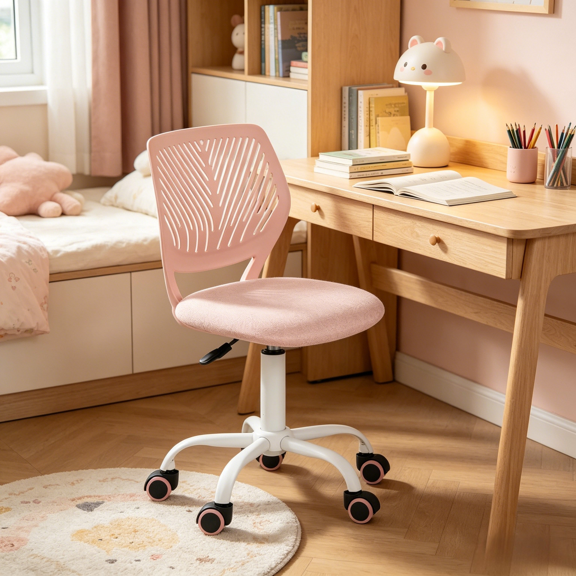 Homy Casa Ergonomic Kids Desk Chair with Height Adjustable Swivel Wheels