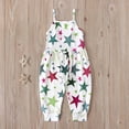 thumbnail image 4 of Girls Childrens Summer Romper Printing Sling Sleeveless Backless Short Jumpsuit, 4 of 9