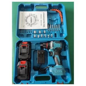 Ensemble de perceuses électriques à main, sans fil de perçage électrique rechargeable Kit d'outils multifonctions haute torque pour les ménages DIY Réparation de travaux de bois
