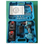 Hand Electric Drill Set, Cordless Rechargeable Electric Drill Multifunctional High Torque Power Tool Kit for Household DIY Woodworking Repair