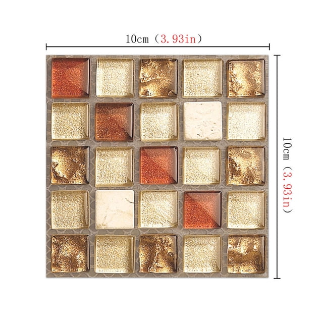 Self Adhesive Tile Stickers 20 Pack 10X10Cm Waterproof Wall Decals For Bathroom Kitchen Floor Backsplash Removable Pvc