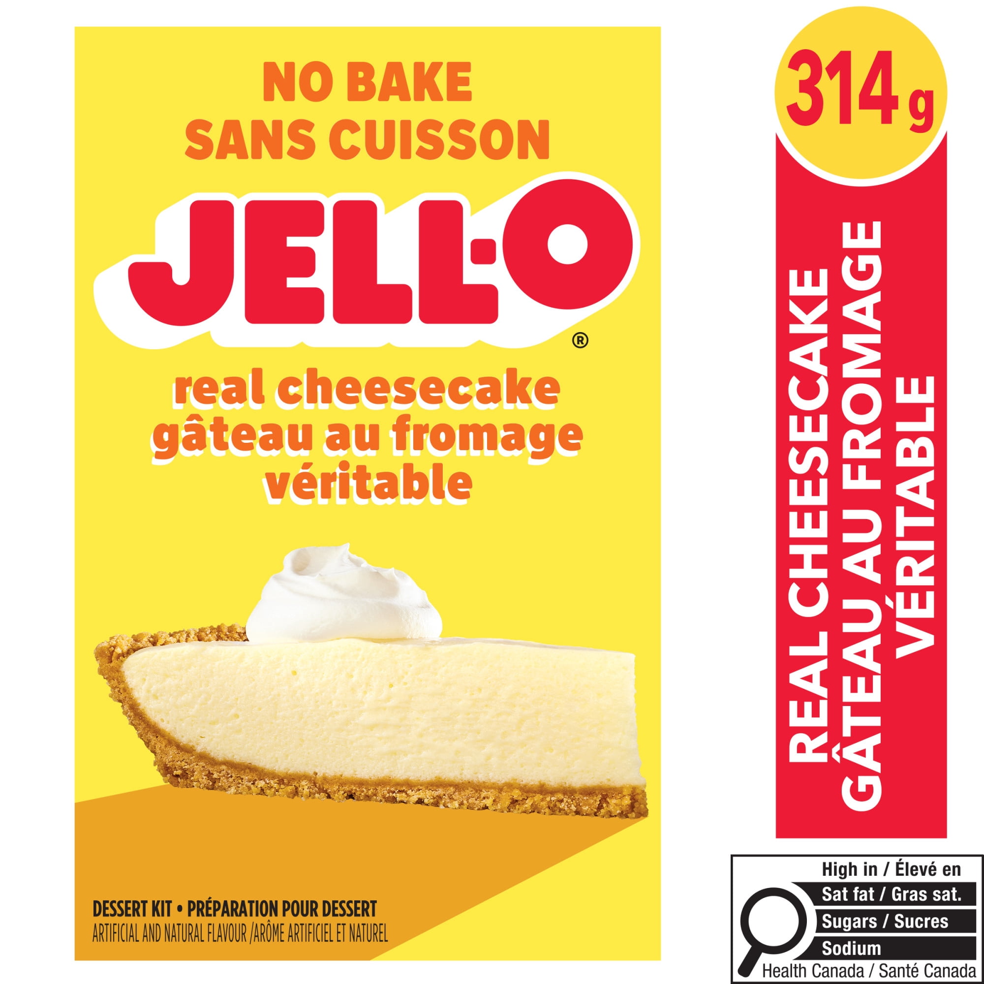 Jell-O No Bake Real Cheesecake Dessert Kit with Filling Mix and