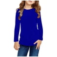 thumbnail image 2 of vdgthytj Chemises à Manches Longues pour Enfants Col Rond Décontracté Couleur Unie Basiques Blouse Basiques pour Garçons Filles, 2 of 7