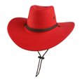 thumbnail image 2 of RXIRUCGD Fashion Men And Women Drawstring Decoration Suede Western Cowboy Hat Jazz Hat( Red ), 2 of 3