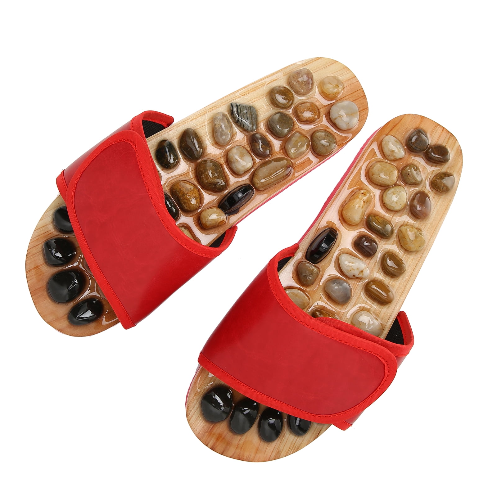 Pantoufles de Massage des Pieds par Acupression Outil de Soulagement de la Douleur Arthrite Stress Rouge