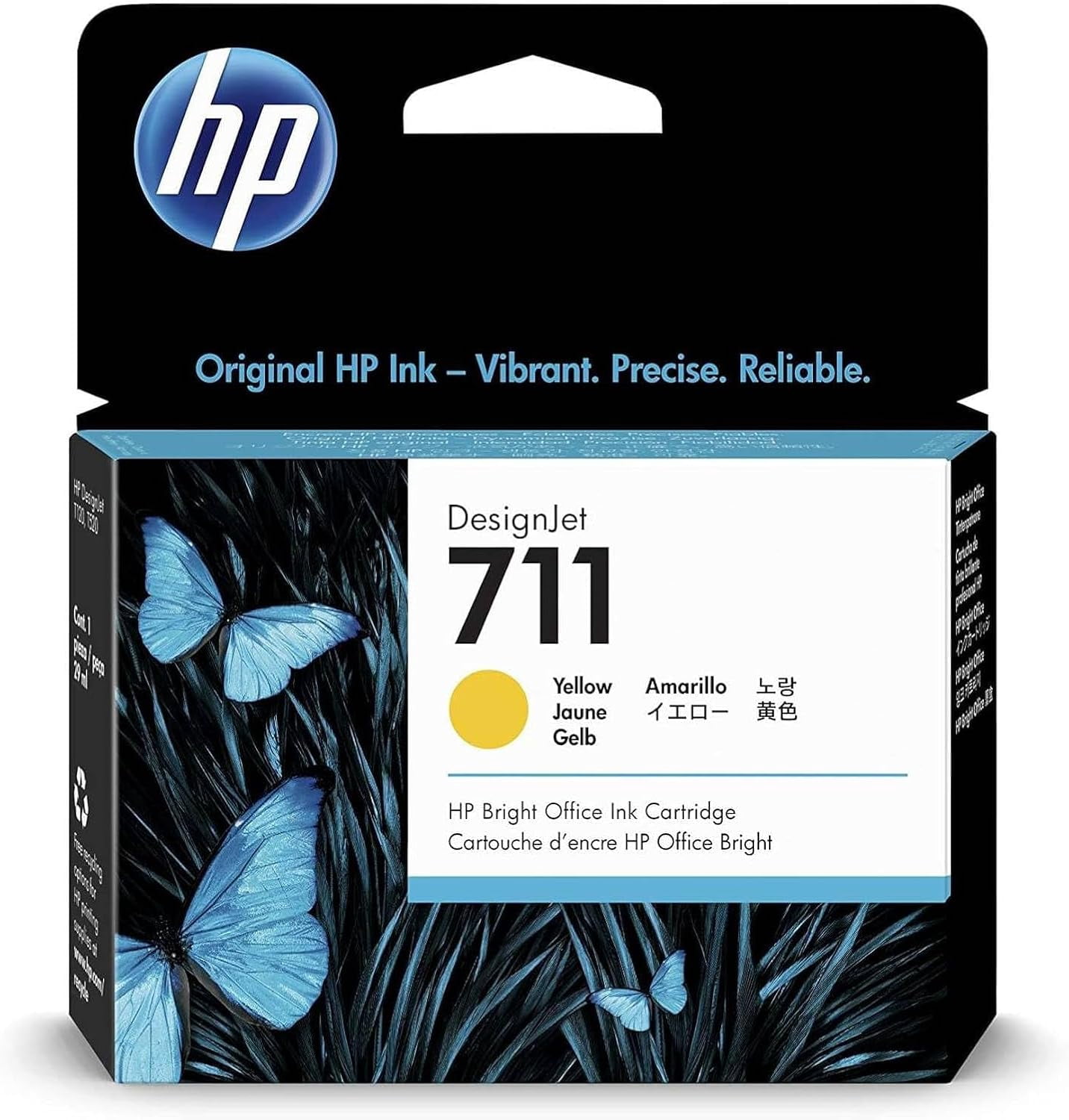 Cartouche d'encre jaune HP 711 (CZ132A), 29 ml