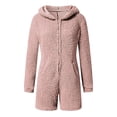 thumbnail image 5 of Combinaison pour Femmes Combinaison pour Femmes à Manches Longues à Capuche Pyjama Combinaison Décontractée d'Hiver Chaude Combinaison de Nuit Salopette Combinaison pour Femmes en Liquidation, 5 of 5