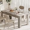 63 Inch Farmhouse Dining Table for 4-6 People, Rectangular Kitchen Table with 1.18 Inch Thick Engineered Wood Top, Reinforced Frame for Dining Room, Kitchen, Home Office