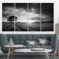 thumbnail image 1 of Vibrant Black White Lavender Field - Extra Large Landscape Canvas Art, 1 of 3